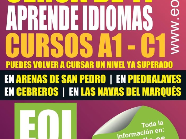 Plazo de matriculación en la ESCUELA OFICIAL DE IDIOMAS – SECCIÓN PIEDRALAVES