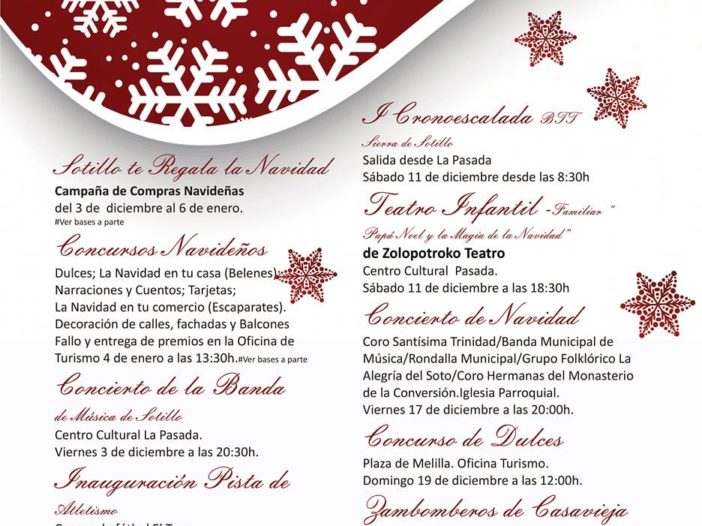 Actividades programadas por el Ayuntamiento de Sotillo Navidad del año 2021 y el Día de Reyes