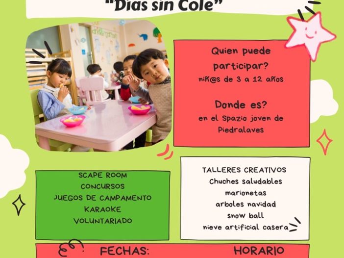 TALLERES NAVIDEÑOS “DÍAS SIN COLE” en Piedralaves