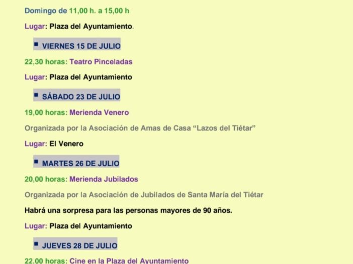 Verano cultural en Santa María