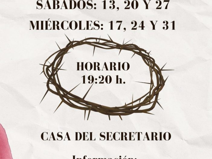 Calendario de clases de «El Calvario» de Semana Santa en Casavieja