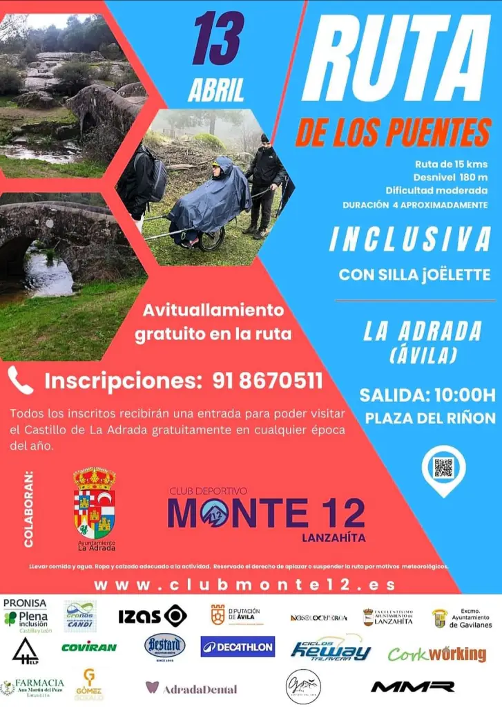 Ruta inclusiva con silla Joëlette de Los Puentes en La Adrada