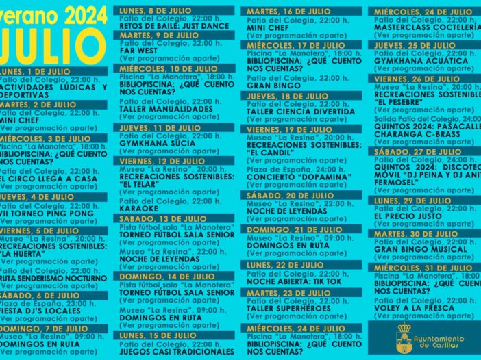 VERANO 2024: MES DE JULIO EN CASILLAS