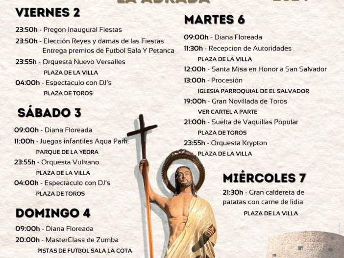 Programa fiestas de El Salvador en la Adrada
