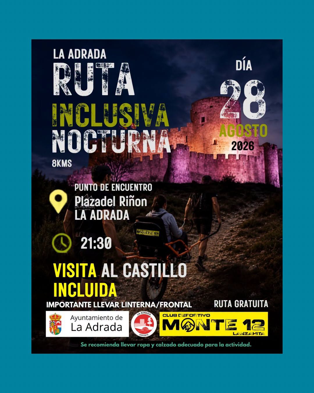 Ruta Inclusiva Nocturna de 8 km con visita al Castillo de La Adrada