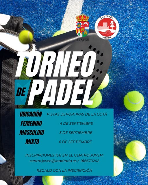 Cartel del Torneo de Pádel de La Adrada 2026